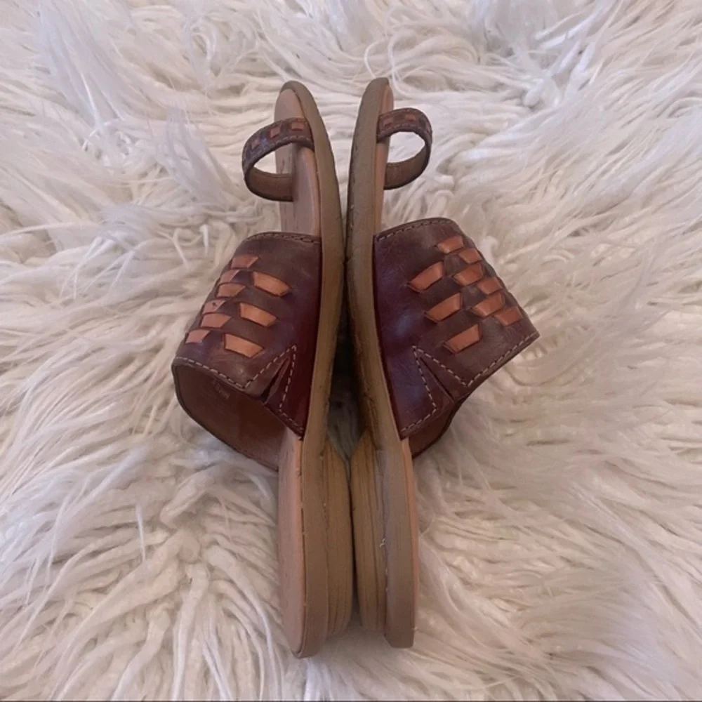 Born brown woven leather‎ sandals comfort ladies size 7 - Picture 7 of 8